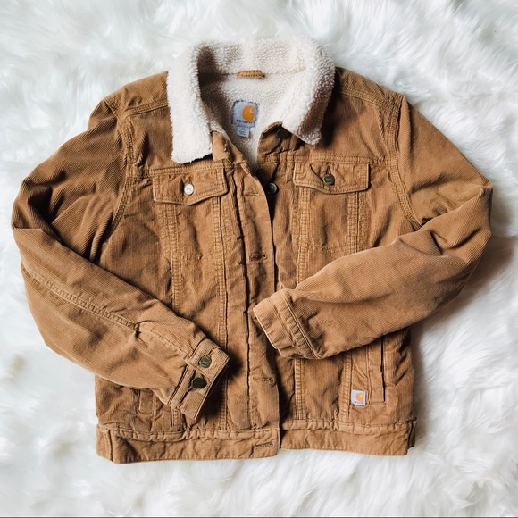 SOLD Carhartt Sherpa Corduroy Southold Jacket med - Picture 4 of 9